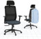 FLEXISPOT Bürostuhl Ergonomisch, Schreibtischstuhl mit Kleiderhaken, Kopfstütze und Lordosenstütze, Büro Stuhl Lift Armlehne, Computerstuhl höhenverstellbar, Drehstuhl 136 kg, OC17 (Schwarz und blau)