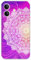 Berkin Arts Compatible with iphone 12 Mini Case Clear Cover Purple Neon Side Mandala Flower Gorgeous Color Gradient Effect On One Side Harmony Proportion Pop Art