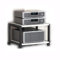 HAEKEBC Holz HiFi Rack Audio Schrank Plattenspieler Regal Eckständer HiFi-Audioschrank Mit Rad, Abnehmbar Schrank Für DVD-Player Spielekonsolen WLAN Router(2Tier)