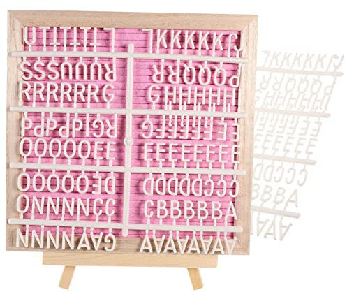 Doppelseitige Selbstgemacht Filzbuchstabentafel mit Holzrahmen, Rosa
