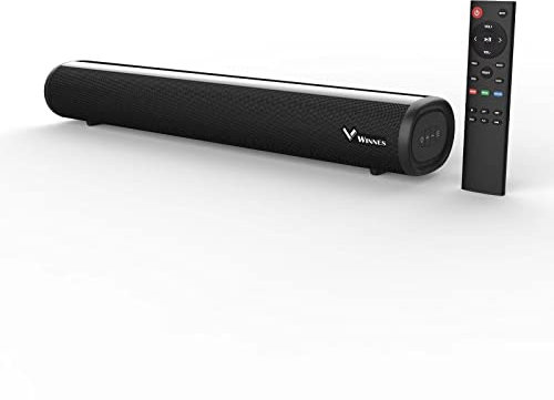 TKMARS Mini-TV-Soundbar, 50 cm, Bluetooth, kleine Soundbar, kabelgebunden, für PC, Gamer, Beamer, 3D Surround Sound, Soundbar, Heimkino, Lautsprecher mit Fernbedienung/HDMI/Optisch/RCA/AUX/USB