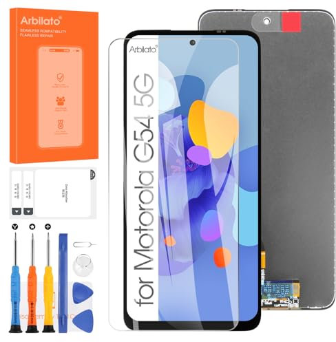 Arbilato Pantalla de repuesto para Motorola Moto G54 5G, XT2343-1 XT2343-2, digitalizador de pantalla táctil para Moto G54 LCD con herramientas (negro)