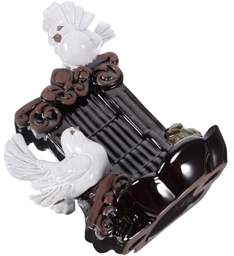 Alipis Bruciatore Di Incenso a Riflusso Titolare Calderone Bruciatore Di Incensiere Cascata Di Incenso Bruciatori Porta Incenso Titolari Cono Di Incenso Fontana Depuratori Vapore Ceramica