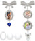 WEBEEDY 2 Style Broche à nœud en Strass avec Pendentif Photo et Breloque Coeur Broche Mémorial pour Mariage, Charme Bouquet Broche Décorative pour Anniversaire