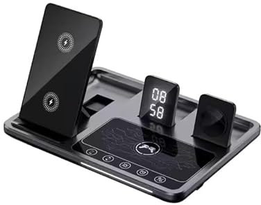 Wireless Charger Stand, 30W Qi Fast Charging Dock Phone Charger, Motorized, Adaptive LED Wireless Charging Station for iPhone 16 15 14 13 12 11 9 8 XR, Samsung S22 S21 S10 S9, LG V40 G8, Pixel 8 7 6.