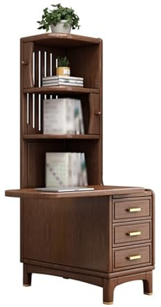 Buffetschrank mit Stauraum Neues Sofa-Sideboard aus Massivholz im chinesischen Stil, Sideboard aus Walnussholz, Wohnzimmer-Beistelltisch, Ecktisch, Sofa-Endtisch, Eckschrank Lagerschrank(Right)
