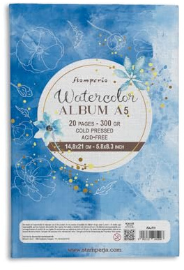 Stamperia - Watercolour Album to Create and Store Watercolour Paintings, Sketches, and Other Water-Based Art (A5)