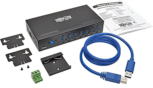 Eaton Hub de 7 Puertos USB 3.0 de Grado Industrial – Inmunidad ESD de 20 kV, Caja de Metal, Instalable (U360-007-IND)