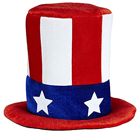W WIDMANN MILANO Party Fashion 03586 - Zylinder Mr. America, Accessoire, Kopfbedeckung, USA, Karneval, Mottoparty