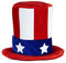 W WIDMANN MILANO Party Fashion 03586 - Zylinder Mr. America, Accessoire, Kopfbedeckung, USA, Karneval, Mottoparty