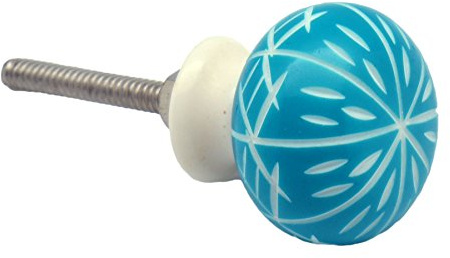 Nicola Spring Resin Cupboard Drawer Handle Knob - Turquoise