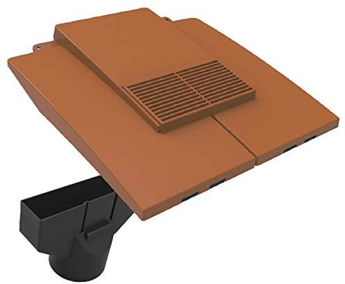 Terracotta Plain in-line Roof Tile Vent & Pipe Adapter for Concrete and Clay Tiles