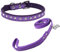Newtensina Netter Diamante Welpen Halsband und Leine Set Bling Wildleder Halsband mit Leine für kleine Hunde Katzen - Purple - XS