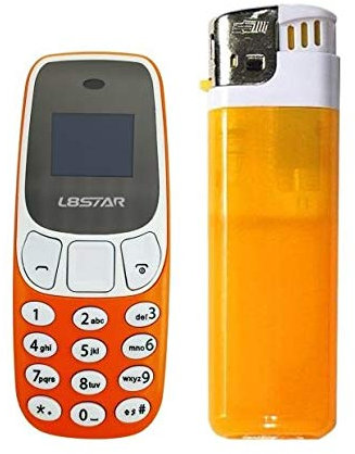 Valmoni Sport Mini téléphone portable le plus petit au monde avec double SIM et changeur de voix L8STAR minuscule nain (orange)