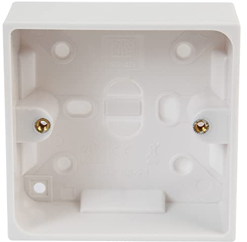 PRO ELEC PELB1495 1-Gang White Surface Mount Pattress Box, 32 mm