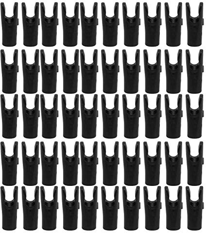 50PCS Jagd Bogenschießen Pfeil Nocken Pin Shaft Tails DIY Zubehör Kits einsetzen(Schwarz S.)