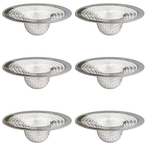 NO 6 Pezzi Filtro Lavello, Acciaio Inox 316 Filtro per Lavello da Cucina, Filtro per Doccia lavandino, Bagno Filtro Capelli, filtri per lavandini, Vasca da Bagno o lavelli da Cucina(Φ7cm)