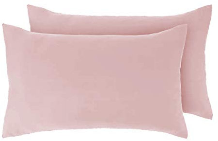Beldora Pair of Pillowcases 2 Pack Pillow Cases Covers Anti-Allergy Anti-Bacterial Super Soft Touch Brushed Microfibre (Pink)