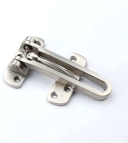 Ironmongery Solutions® Security Door Guard Gate Latch with Swing Bar Door Lock System Can Attach Padlock, Door Chains Burglar-Proof Clasp for Home,Hotel Satin Stainless Steel Finish