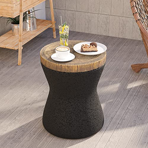 HOMPUS Beistelltisch Möbel, moderner Beistelltisch, Sanduhr-Form, Heimdekoration, Akzent, Nachttisch für Wohnzimmer, Schlafzimmer, Balkon oder Outdoor, keine Montage