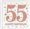 Geburtstagskarte zum 55. Geburtstag, Rotgold, lasergeschnitten, glitzernde Frau, Geschenk zum 55. Geburtstag für Mutter, Ehefrau, Schwester