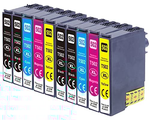 OBV 10x kompatible Druckerpatrone als Ersatz für Epson 502XL für Expression Home XP-5100 XP-5105 XP-5150 XP-5155 Workforce WF-2860DWF WF-2865DWF WF-2880DWF