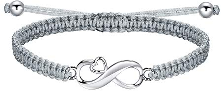 JENDEAR SHINE Unendlichkeit Armband Damen 925 Sterling Silber Infinity Geflochtenes Seil Armband Muttertag Geburtstags Weihnachten Geschenk für Sie Frauen Freundin Mama