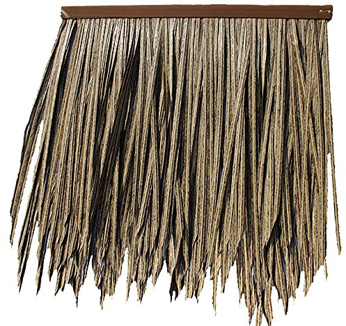 Lqdpdd Maison en Bois de Paille Les Panneaux de Toit en Palmier, Ignifuges Disponibles Pendant 10 Ans, pour Tiki Bar Parasol Hawaii Farmhouse Pool Bar Gazebo (Taille: 4Pcs, Couleur: Old Straw)