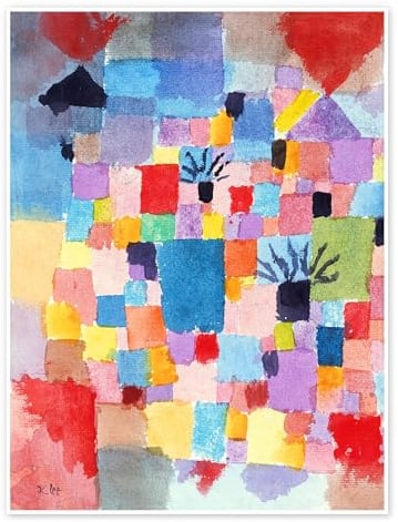 Südliche Gärten, 1913 Poster von Paul Klee 30 x 40 cm Bunt Wandbilder Wanddeko