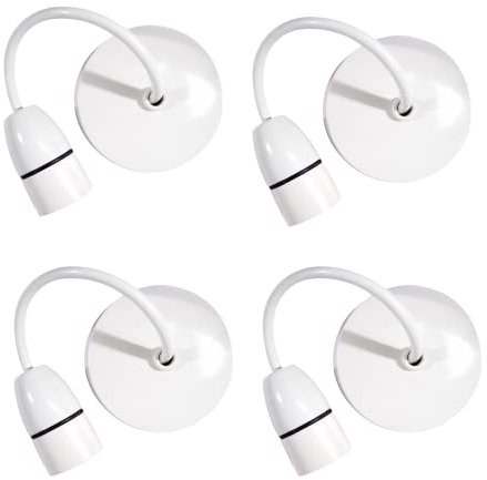 Laxis Ceiling Pendant Light Ceiling Lighting Vintage Hanging Light Plastic Lamp Hanging Light for Bed Room, Living Room, Dinning Room and Home Decor - White, Pack of 4