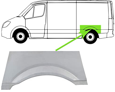 Reparaturblech für Radlauf Seitenwand Verzinkt Hinten Ober Kompatibel mit Mercedes Vito/Mixto W639 03-10 von Autoteile Gocht