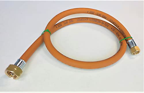 ZaTeChS Propan Butan Umfüllschlauch Gasschlauch 80cm (0.8m) | 30 bar | Ø6.3mm | 21.8 - 3/8 Zoll LKS Anschluß | bis -30°C | Propangasschlauch | Gas Hose für Camping, Gasgrillgeräte