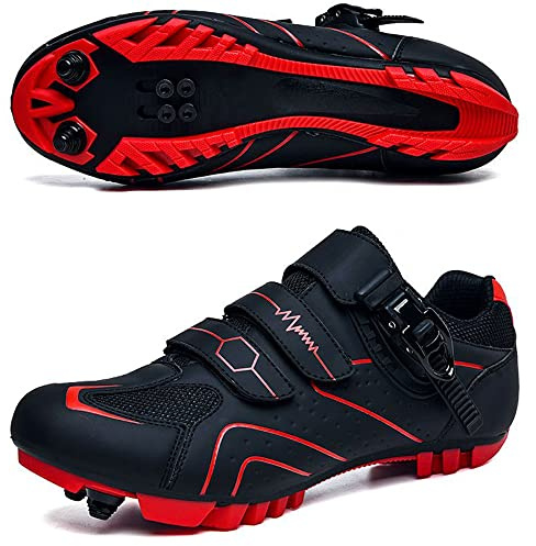 Adoff Fahrradschuhe Herren Damen MTB Schuhe SPD Mountainbike Schuhe mit Schnalle Mountainbikeschuhe Rennradschuhe