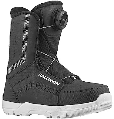 Salomon Kids' Whipstar BOA Snowboard Boots 2024 Black/Black/White 18