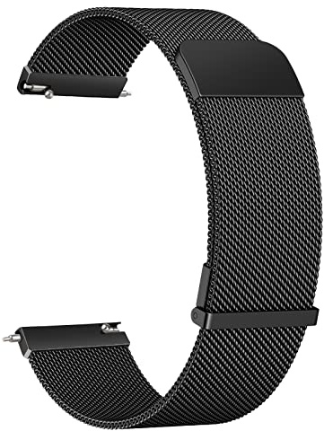 Meliya Metal Watch Bands, 20mm 22mm Quick Release Watch Strap, Stainless Steel Mesh Replacement band for Women Men (22mm, Black)