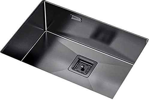 Fregadero Fregaderos de cocina Fregadero de preparación doble individual cuadrado Fregadero de barra cepillada de acero inoxidable Fregadero bajo encimera Fregadero de lavaplatos de un solo