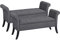 Yaheetech Sitzbank mit Stauraum 2er Set, Sitzhocker mit Armlehnen, 131 × 43,5 × 64,5 cm Fußbank, Bettbank Polyester, max. Belastbarkeit 300 kg, für Wohnzimmer/Schlafzimmer/Flur, Dunkelgrau