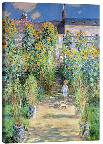 Posterlounge Garten in Vétheuil Leinwandbild | 30 x 40 cm von Claude Monet Grün Wandbilder Wanddeko