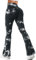 Yaavii Yogahose Damen Schlaghose Bootleg Sporthose Flared Leggings Jogginghose Jazzpants für Outdoor Sport und Alltagskleidung Schwarz XL