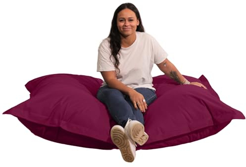 bananair Sitzsack Outdoor XXL Wasserfest - Bequem, Vielseitig, UV-beständig, Maschinenwaschbar Bezug - Sitzsack Kinder & Erwachsene für Garten, Ideal auch in Innenräumen - 180 x 140 cm - Rot