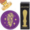 CRASPIRE Rose Wax Seal Stamp 25mm Flower Star Vintage Sealing Wax Stamp Hexagram Removable Brass Head with Wooden Handle for Wedding Invitations Envelopes Halloween Christmas Thanksgiving
