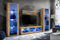 Komodee Wohnwand Wohnzimmerset Tivoli Grande, Wotan/Wotan, Breite 250cm x Höhe 159cm x Tiefe 35cm, LED Blau, für Wohnzimmer, Schlafzimmer