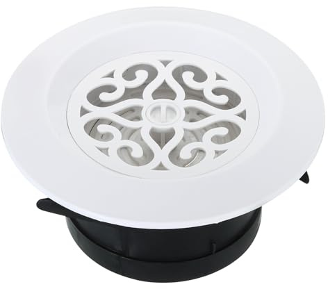 PATIKIL Rejilla de Ventilación Redonda de 4 Pulgadas Difusor de Techo Ajustable con Cubierta de Rejilla de s de Abs y Pantalla para Baño Cocina Sala de Estar Blanco