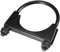 Partuto 1pc 2.76 Universal Car U-Bolt Exhaust Clamp - Stainless Steel Black