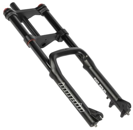 20/26x5.0 Fatbike-Gabel Gerade Doppelt Geschultert Luftgefederte Gabel Federweg 120mm Dämpfung Einstellen Vorderradgabel QR 150mm, Für ATV/MTB/Snow/Beach Bike/E-Bike ( Color : Black , Size : 26inch )