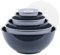 BoxedHome Mixing Bowl Set with Lid, Mixing Bowls, 12-Pack Mixing Bowl Set, Plastic Salad Bowl Non-Slip Stackable Serving Bowls for Kitchen (6 Bowls and 6 Lids, Haze Blue)