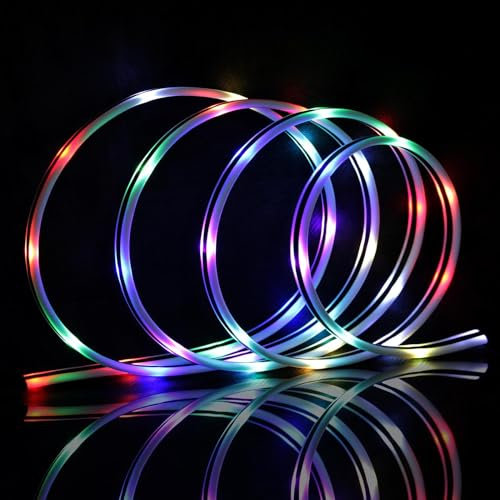 2in1 USB Type C Cable, LED Light up USB A to Type C Charger Cord with 17 Lighting Modes Color Changing Lights with Switch Control RGB Strip for Samsung Galaxy S20/S10/S9, LG V40 and More (6FT)