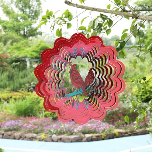 Gochoi Cardinal Windspiel zum Aufhängen im Freien, Kardinal-Geschenke für Frauen, Mutter, Oma, Ehefrau, 27,9 cm großes Windspiel aus Edelstahl, Garten- und Hofdekoration, Ornamente,Fruit Cardinal