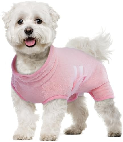 Hjumarayan Hundebademantel - Saugfähig Bademantel Hund Schnell Trocknend Hundebademantel mit Beinen Verstellbar Hunde Bademantel nach einem Bad, Schwimmen oder Matschigen Abenteuer, Rosa XS
