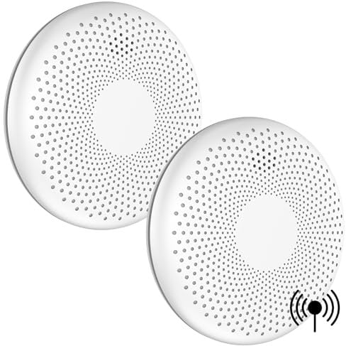 Aroha Link Interlinked Smoke Alarm and Carbon Monoxide Alarm - 10 Year Battery - Interconnected Combination Fire Alarm & CO Detector - 2 set